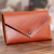 Leather trifold wallet, 'Sophisticated Mahogany' - Mahogany Leather Trifold Wallet with Button Closure