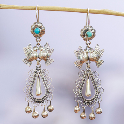 Turquoise chandelier earrings, Hope Mazahua