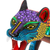 Ceramic alebrije figurine, 'Ferocious Cyan' - Handcrafted Ceramic Alebrije Figurine of Colorful Jaguar