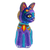 Ceramic alebrije figurine, 'Oneiric Feline' - Handcrafted Ceramic Alebrije Figurine of Colorful Cat (image 2b) thumbail