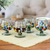 Handblown glass goblets, 'Chromatic Ceremony' (set of 4) - Set of 4 Colorful Handblown Glass Goblets from Mexico (image 2) thumbail