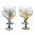 Handblown margarita glasses, 'Chromatic Finesse' (set of 4) - Set of 4 Colorful Handblown Margarita Glasses from Mexico