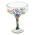 Handblown margarita glasses, 'Chromatic Finesse' (set of 4) - Set of 4 colourful Handblown Margarita Glasses from Mexico