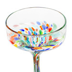 Handblown margarita glasses, 'Chromatic Finesse' (set of 4) - Set of 4 Colorful Handblown Margarita Glasses from Mexico