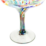 Handblown margarita glasses, 'Chromatic Finesse' (set of 4) - Set of 4 Colorful Handblown Margarita Glasses from Mexico