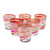 Handblown rock glasses, 'Freshness Enchantment' (set of 6) - Set of 6 Eco-Friendly Red Handblown Rock Glasses (image 2b) thumbail