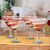 Handblown martini glasses, 'Luxury Enchantment' (set of 4) - Set of 4 Eco-Friendly Red Handblown Martini Glasses (image 2) thumbail