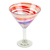 Handblown martini glasses, 'Luxury Enchantment' (set of 4) - Set of 4 Eco-Friendly Red Handblown Martini Glasses (image 2c) thumbail
