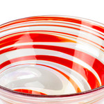 Handblown martini glasses, 'Luxury Enchantment' (set of 4) - Set of 4 Eco-Friendly Red Handblown Martini Glasses