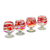 Handblown glass goblets, 'Grace Enchantment' (set of 4) - Set of 4 Eco-Friendly Red Handblown Glass Goblets thumbail