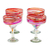 Handblown margarita glasses, 'Fineness Enchantment' (set of 4) - Set of 4 Eco-Friendly Red Handblown Margarita Glasses (image 2c) thumbail