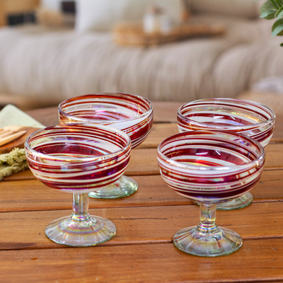 Handblown cocktail glasses, Trendy Enchantment (set of 4)
