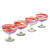 Handblown cocktail glasses, 'Trendy Enchantment' (set of 4) - Set of 4 Eco-Friendly Red Handblown Cocktail Glasses