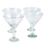 Copas de martini sopladas a mano, (juego de 4) - Juego de 4 copas de martini sopladas a mano blancas de México
