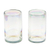 Handblown tumbler glasses, 'Ethereal Elixir' (pair) - Pair of Clear Handblown Tumbler Glasses from Mexico thumbail