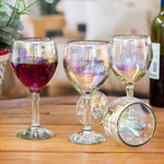 Handblown wine glasses, 'Ethereal Fineness' (set of 4) - Set of 4 Clear Handblown Wine Glasses from Mexico