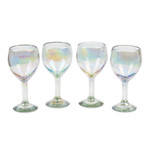 Handblown wine glasses, 'Ethereal Fineness' (set of 4) - Set of 4 Clear Handblown Wine Glasses from Mexico