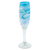Handblown champagne flutes, 'Waves of Sophistication' (set of 4) - Set of 4 Turquoise and White Champagne Flutes from Mexico (image 2c) thumbail