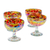 Handblown cocktail glasses, 'Intense Celebration' (set of 4) - Set of 4 Multicolor Handblown Cocktail Glasses from Mexico thumbail