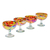 Handblown cocktail glasses, 'Intense Celebration' (set of 4) - Set of 4 Multicolour Handblown Cocktail Glasses from Mexico