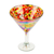 Handblown recycled glass martini glasses, 'Bright Confetti' (pair) - 2 Multicolored Martini Glasses Handblown from Recycled Glass (image 2b) thumbail