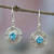 Topaz dangle earrings, 'Altar of The Wise' - Sterling Silver Dangle Earrings with Faceted Topaz Stones (image 2) thumbail