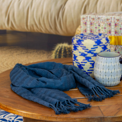 Curated gift box, 'Comfy' - Curated Gift Box with 3 Items in Blue from Mexico