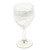 Handblown recycled glass wine glasses, 'Whirling White' (pair) - 2 Handblown Eco-Friendly Wine Glasses Iridescent Reflections