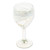 Handblown recycled glass wine glasses, 'White Threads' (pair) - 2 Handblown Eco-Friendly Wine Glasses Iridescent Reflections