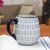 Ceramic mug, 'Web in Blue' - Mexican Talavera-Style Ceramic Mug Hand-Painted in Blue thumbail