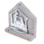 Pewter and reclaimed stone nativity scene, 'Shining Miracle' - Eco-Friendly Pewter and Reclaimed Stone Nativity Scene