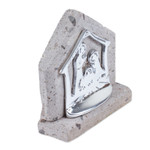 Pewter and reclaimed stone nativity scene, 'Shining Miracle' - Eco-Friendly Pewter and Reclaimed Stone Nativity Scene