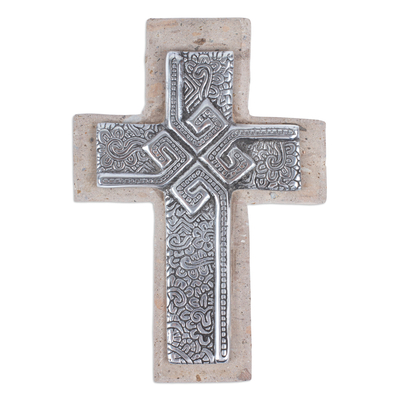Eco-Friendly Pewter and Reclaimed Stone Wall Cross
