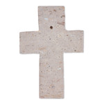 Pewter and reclaimed stone wall cross, 'Timeless Faith' - Handcrafted Classic Pewter and Reclaimed Stone Wall Cross
