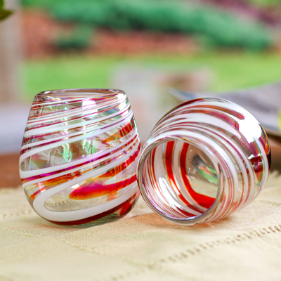 Caja de regalo - Caja regalo México jarra vidrio soplado-2 vasos – cuchara madera
