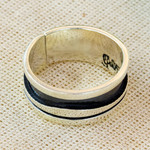 Sterling silver band ring, 'Rustic Charm' - Modern Sterling Silver Band Ring Crafted in Mexico