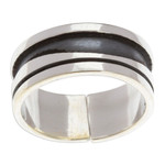 Sterling silver band ring, 'Rustic Charm' - Modern Sterling Silver Band Ring Crafted in Mexico