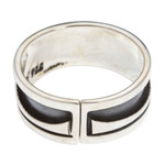 Sterling silver band ring, 'Rustic Charm' - Modern Sterling Silver Band Ring Crafted in Mexico