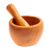 Mahogany wood mortar and pestle, 'Mix with Style' - Mortar and Pestle Hand-Carved from Mahogany Wood in Mexico