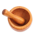 Mahogany wood mortar and pestle, 'Mix with Style' - Mortar and Pestle Hand-Carved from Mahogany Wood in Mexico