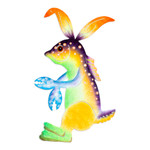 Alebrije steel wall art, 'Marine Dream' - Handcrafted Alebrije Steel Wall Art of a Marine Creature