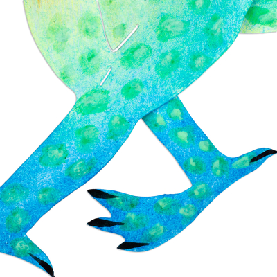 Alebrije-Stahlwandkunst - Handgefertigte Alebrije-Stahlwandkunst eines hahnköpfigen Drachen