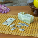 Onyx and marble domino set, 'Precious Strategy' - Handcrafted Onyx and Marble Domino Set from Mexico