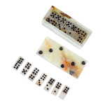 Onyx and marble domino set, 'Precious Strategy' - Handcrafted Onyx and Marble Domino Set from Mexico