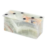 Onyx and marble domino set, 'Precious Strategy' - Handcrafted Onyx and Marble Domino Set from Mexico
