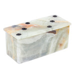 Onyx and marble domino set, 'Precious Strategy' - Handcrafted Onyx and Marble Domino Set from Mexico