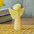 Onyx statuette, 'Warm Heaven' - Handcrafted Onyx Angel Statuette from Mexico (image 2) thumbail