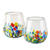 Curated gift box, 'Colorful' - Host Gift Box with 2 Glasses-Carafe-Basket-from Mexico
