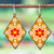 Glass beaded dangle earrings, 'Warm Constellations' - Handcrafted Starry Glass Beaded Dangle Earrings from Mexico thumbail