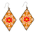 Glass beaded dangle earrings, 'Warm Constellations' - Handcrafted Starry Glass Beaded Dangle Earrings from Mexico (image 2a) thumbail